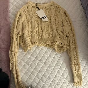 Distresed Beige Zara Sweater